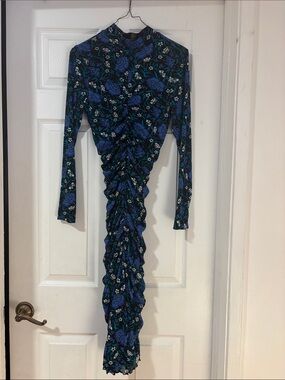 dvf blue floral dress Diane Von Furstenberg | Dresses | Diane Von Furstenburg White Black 2 Puff sleeves